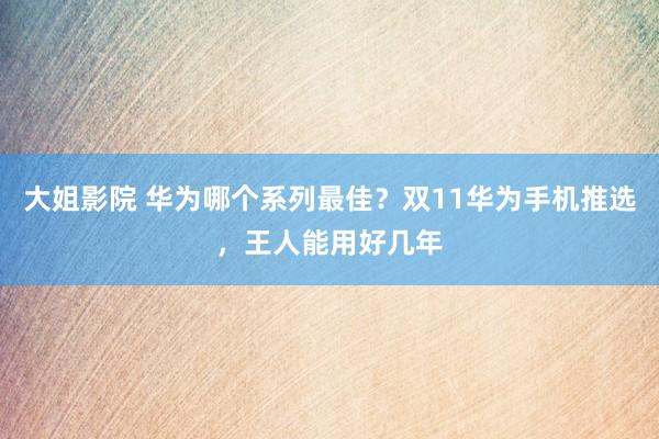 大姐影院 华为哪个系列最佳？双11华为手机推选，王人能用好几年