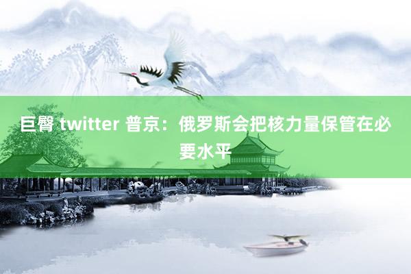 巨臀 twitter 普京：俄罗斯会把核力量保管在必要水平