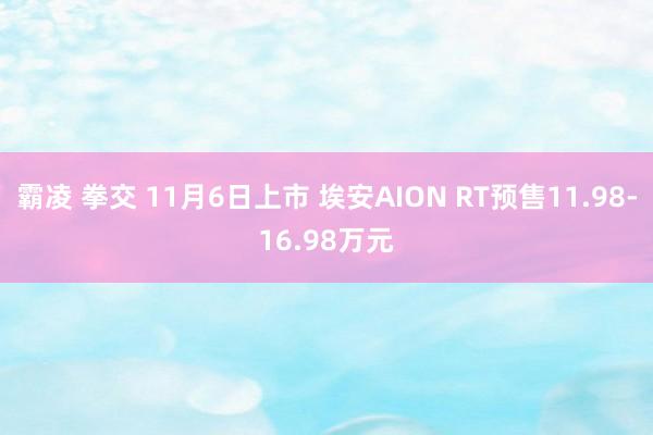 霸凌 拳交 11月6日上市 埃安AION RT预售11.98-16.98万元