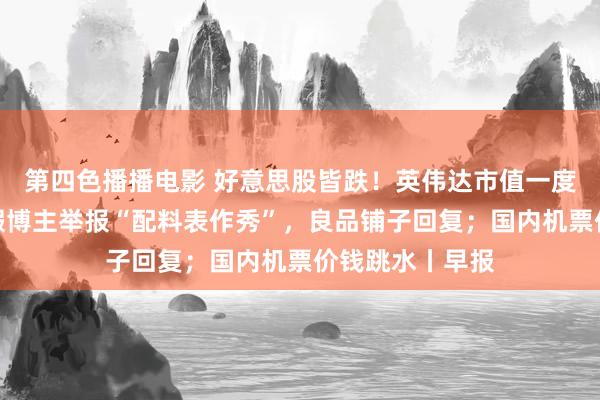 第四色播播电影 好意思股皆跌！英伟达市值一度超苹果；被打假博主举报“配料表作秀”，良品铺子回复；国内机票价钱跳水丨早报