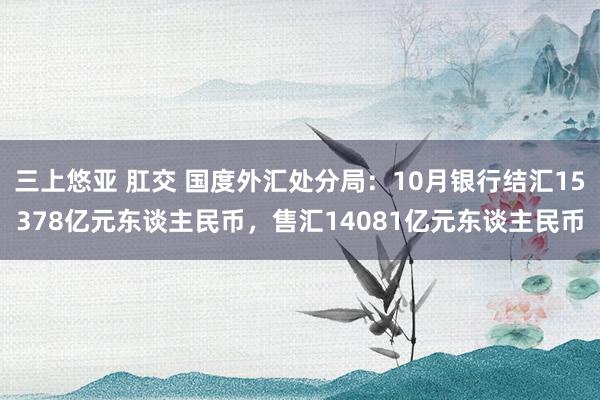 三上悠亚 肛交 国度外汇处分局：10月银行结汇15378亿元东谈主民币，售汇14081亿元东谈主民币