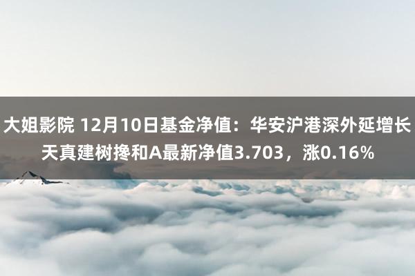 大姐影院 12月10日基金净值：华安沪港深外延增长天真建树搀和A最新净值3.703，涨0.16%