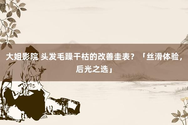 大姐影院 头发毛躁干枯的改善圭表？「丝滑体验，后光之选」