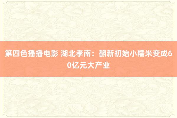 第四色播播电影 湖北孝南：翻新初始小糯米变成60亿元大产业