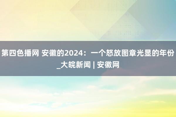 第四色播网 安徽的2024：一个怒放图章光显的年份_大皖新闻 | 安徽网