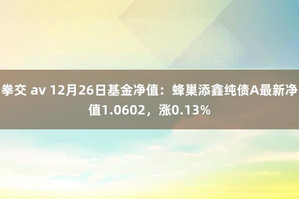 拳交 av 12月26日基金净值：蜂巢添鑫纯债A最新净值1.0602，涨0.13%