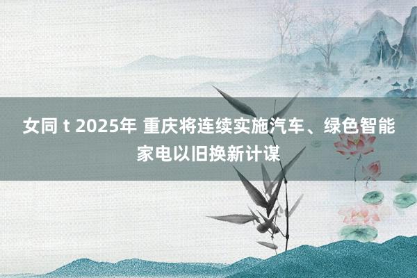 女同 t 2025年 重庆将连续实施汽车、绿色智能家电以旧换新计谋