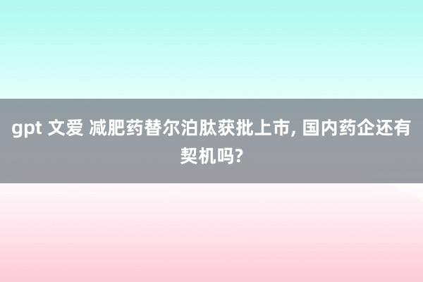 gpt 文爱 减肥药替尔泊肽获批上市， 国内药企还有契机吗?