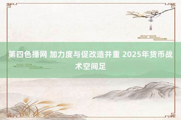 第四色播网 加力度与促改造并重 2025年货币战术空间足