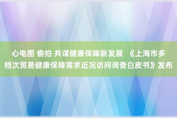 心电图 偷拍 共谋健康保障新发展  《上海市多档次贸易健康保障需求近况访问询查白皮书》发布