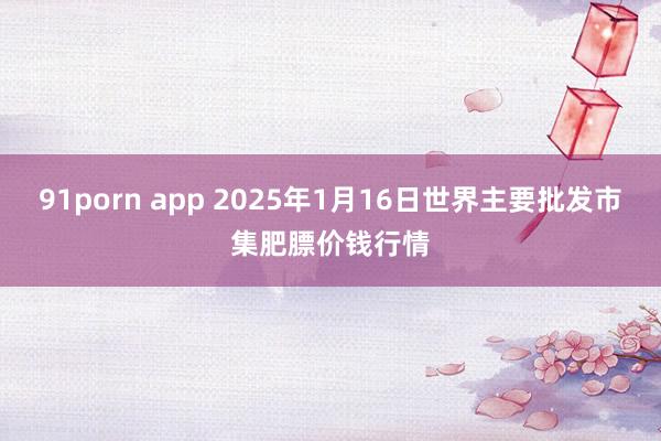 91porn app 2025年1月16日世界主要批发市集肥膘价钱行情